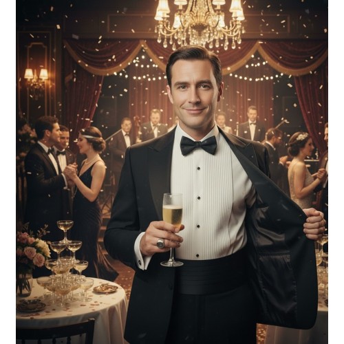 Гетсби Black Tie Смокинг с камербандом